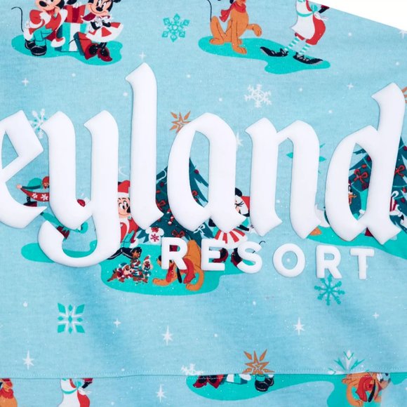 DISNEYLAND Santa Mickey Mouse & Friends Holiday CHRISTMAS Spirit Jersey XXL 2X - Picture 3 of 8